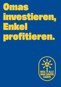 Grafik mit Text: Omas investieren, Enkel profitieren